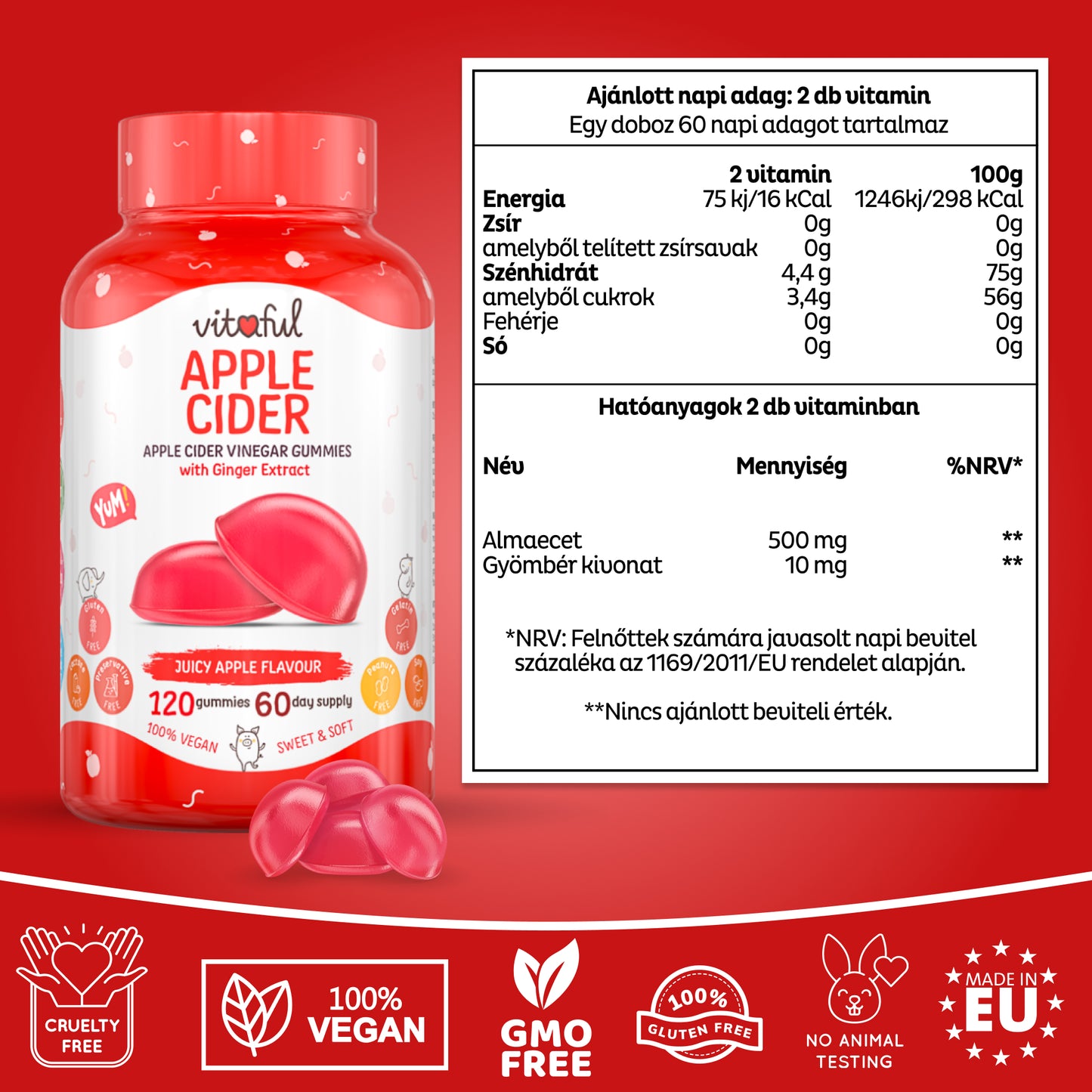 Apple Cider - Almaecet Gumivitamin (4 havi adag)